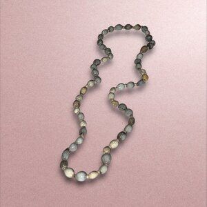 Vintage Gray & Gold Beaded Necklace With Unique Handcrafted Design - 12 Inches